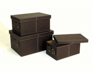 Wayborn Accent Leather Storage Boxes