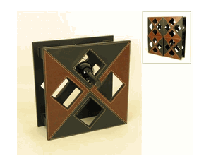 Wayborn Brown/Black Leather Box CD Holder