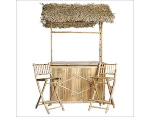 Bamboo 54 3 Piece Bamboo Tiki Outdoor Home Bar Set with Thatched Roof - Fast FREE FedEx Shipping!