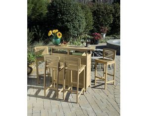 Home Styles Furniture Bali Hai 5 Piece Bar Set in Teak