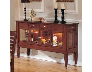 Cramco Sherwood Warm Cherry Birch Lighted Buffet - FREE Inside Delivery!