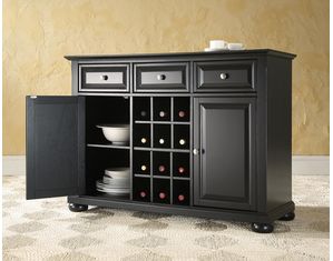 Crosley Furniture Alexandria Buffet Server in Black Finish