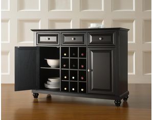 Crosley Furniture Cambridge Buffet Server in Black Finish