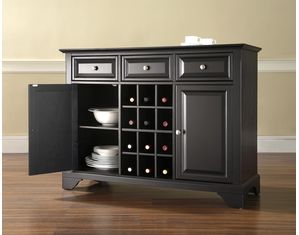 Crosley Furniture LaFayette Buffet Server in Black Finish