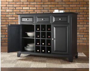 Crosley Furniture Newport Buffet Server in Black Finish