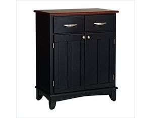 Home Styles Furniture Black Buffet with Cherry Wood Top 5001-0042