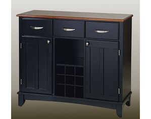 Home Styles Furniture Black Buffet with Cottage Oak Wood Top 5100-0046