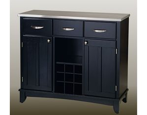 Home Styles Furniture Black Buffet with Stainless Top