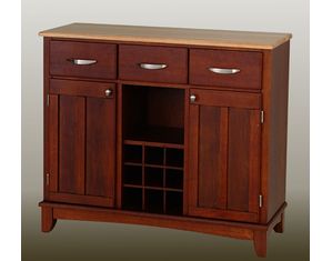 Home Styles Furniture Cherry Buffet with Natural wood Top