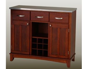 Home Styles Furniture Cherry Buffet with Stainless Top