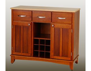 Home Styles Furniture Cottage Oak Buffet with Natural Wood Top