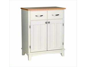 Home Styles Furniture White Buffet with Natural Wood Top 5001-0021