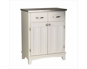 Home Styles Furniture White Buffet with Stainless Top 5001-0023