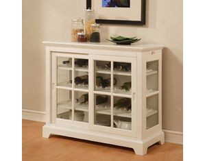 Powell Color Story Pure White Sideboard with Sliding Glass Door - FREE Inside Delivery!