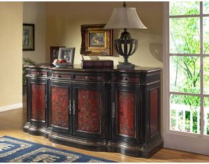 Pulaski Chateau 680215 Scarlet Finish Accents Credenza - FREE Inside Delivery!