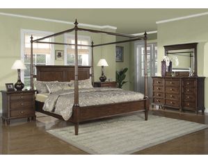 Wynwood Hathaway Canopy Bed in Grand Manier Cherry Finish