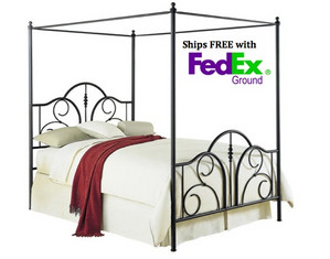 Fashion Bed Group Contour Canopy Bed in Matte Black