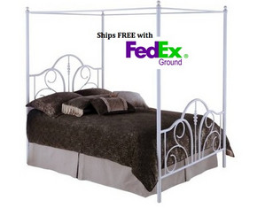 Fashion Bed Group Contour Canopy Bed in Matte White