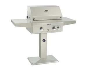 American Outdoor Grill 24 Inch Natural Gas Grill on Patio Post