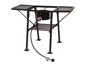 King Kooker Heavy Duty 25 inch Rectangular Portable Propane Outdoor Single Burner Camp Stove with Removable Legs Grill