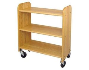 Catskill Craftsmen Library Book Truck with Flat Shelves - Grain Finish (332)