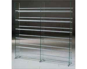 Transdeco 12 Shelf Clear Glass Media Rack (TD020S)