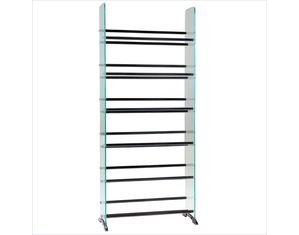 Transdeco 6 Shelf Clear Glass Media Rack (TD019)