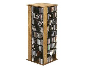Wood Technology Hardwood Swivel Tower TO-1260 Media Storage - Fast FREE FedEx Shipping!