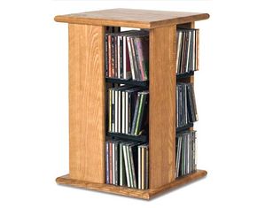 Wood Technology Hardwood Swivel Tower TO-144 Media Storage