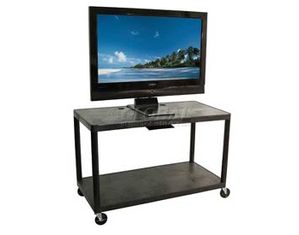 Luxor 2 Shelf 48 In  Wide LCD TV Cart W/ Mount 27.5 In H Black