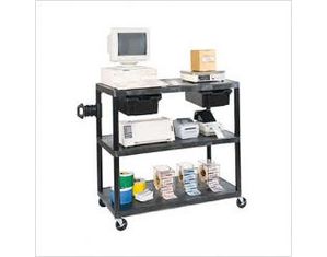 Luxor 3 Shelf 48 In  Wide LCD TV Cart W/ Mount 35 In H Black