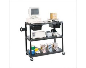 Luxor 3 Shelf 48 In  Wide LCD TV Cart W/ Mount 35 In H Gray