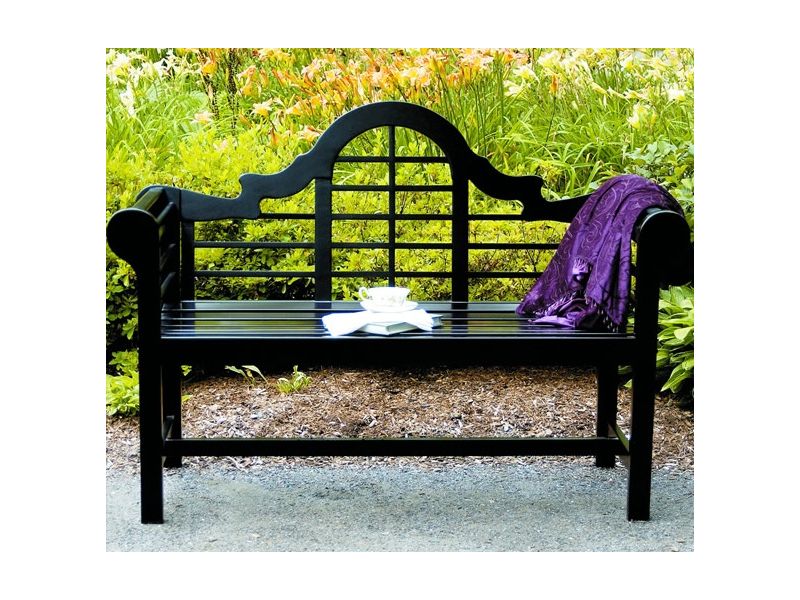 outdoor black bench