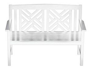Achla Design White Fretwork Bench