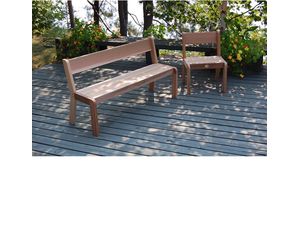 Bear Chair 23 Inch Bench with Backrest
