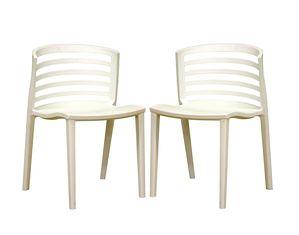 Baxton Studio Set of 2 White Plastic Accent Chairs DR84478