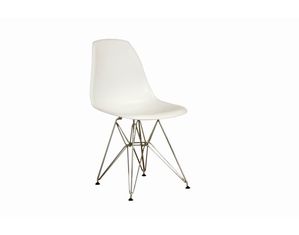 Baxton Studio Set of 2 White Polypropylene and Chromed Steel Accent Chairs