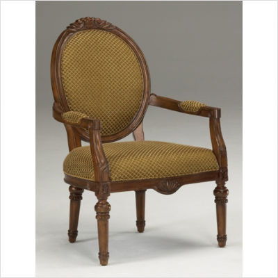 Furniture French on Bernards Furniture French Provincial Chair   Pecan With Gold Fabric