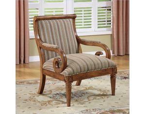 Powell Classic Seating Kilarney Scroll Accent Chair with Woven Stripe Fabric