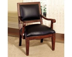 Powell Jamestown Landing Accent Chair with Black Leather