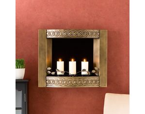 SEI Antique Gold Wall Mount Fireplace