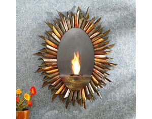 SEI Spiral Sunburst Wall Mount Gel Fuel Sconce
