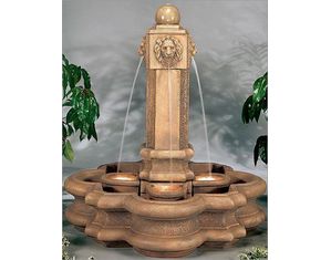 Henri Studio Classic Lion Pillar Fountain - 9 Piece