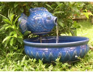 Smart Solar Ceramic Solar Fish Fountain