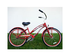 Kidwise Kids Bikes Burgundy Ladies Beach Cruiser 24 inch Deluxe