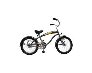 Kidwise Kids Bikes Gun Metal Boys Beach Cruiser 20 inch Extended Frame