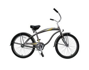 Kidwise Kids Bikes Gun Metal Mens Beach Cruiser 24 inch Deluxe