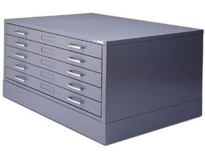 Mayline Group Museum Plan 5 Drawer File Cabinet for 30 x 42 inch Sheets