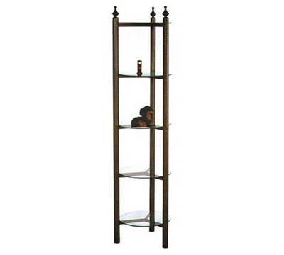 Grace 15 inch Round Five Glass Shelves Curio Cabinet