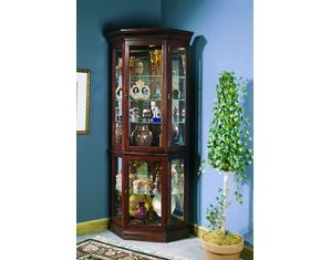 Pulaski Victorian Cherry Corner Curio Cabinet